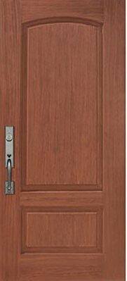 ValueSeries|36" x 80" 3/4 Mahogany Arch 2 Panel Camber Single Door