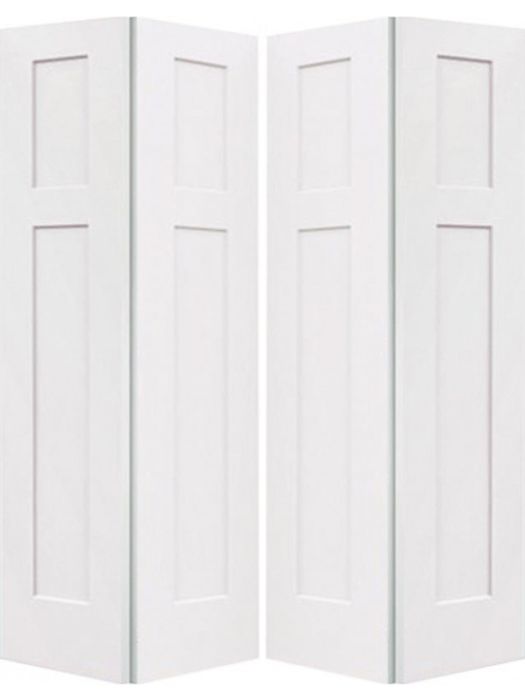 80" Craftsman III Shaker Hollow Core Smooth Bifold 4 Door