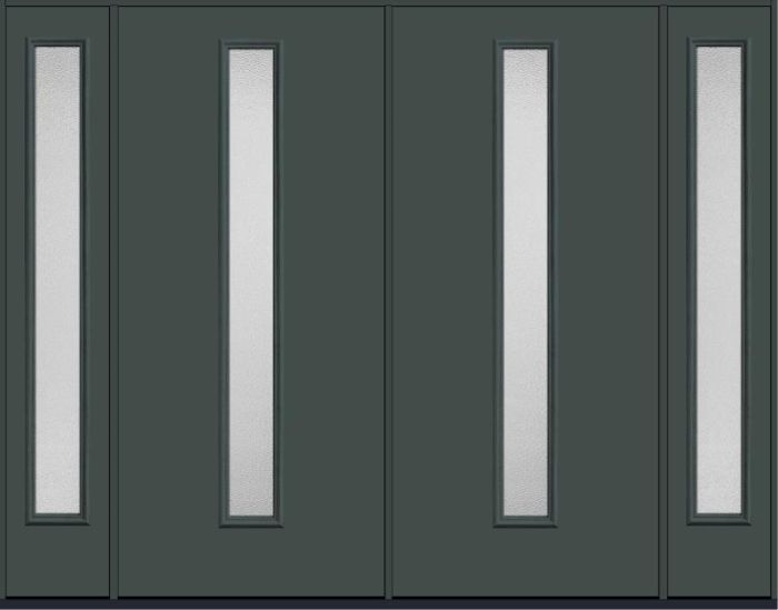 80 Granite Modern Pulse Linea Centered Smooth Fiberglass Double Door,Sidelites , WBD Impact