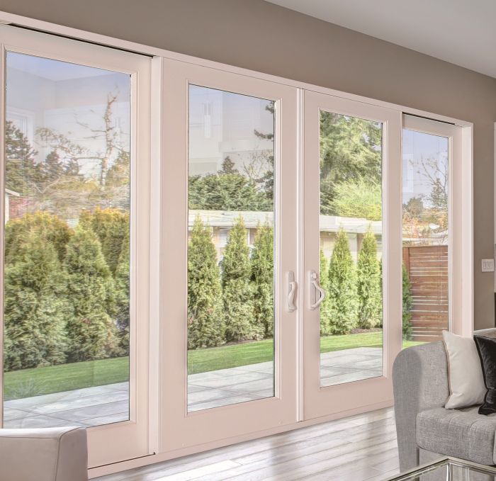 Low-e 96" Full Lite Fiberglass Gliding Quadruple Door