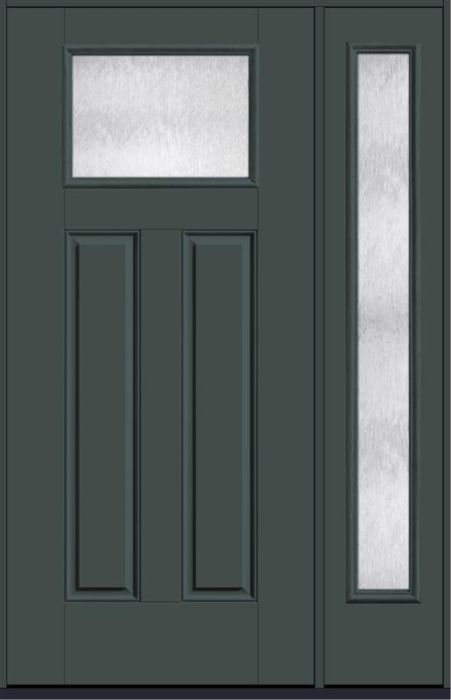 80 Chord Craftsman Top View 2 Panel Smooth Fiberglass Single Door,Sidelite , WBD Impact