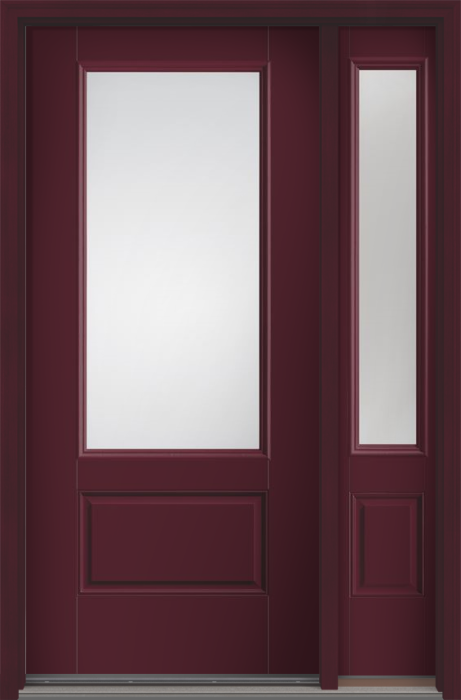 80 Clear 3/4 Lite 1 Panel Smooth Fiberglass Single Door,Sidelite , WBD Impact