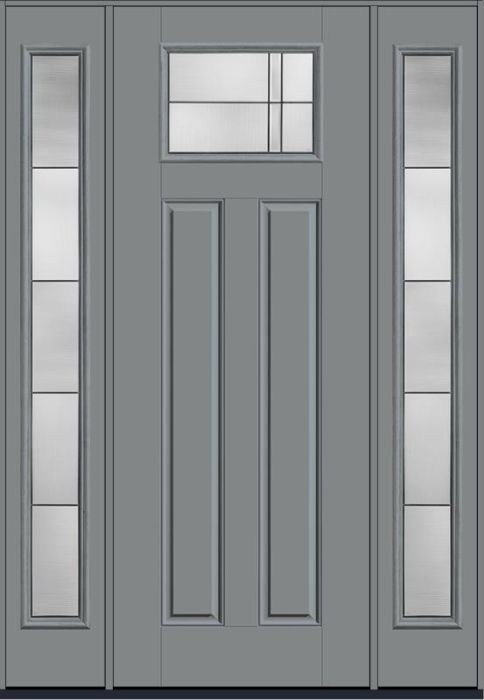 96 Axis Craftsman Top View 2 Panel Smooth Fiberglass Single Door,Sidelites , WBD Impact