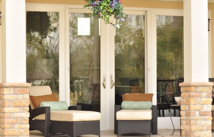 Low-e Full Lite Fiberglass Gliding Quadruple Door, Impact Rated