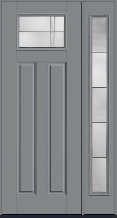 96 Axis Craftsman Top View 2 Panel Smooth Fiberglass Single Door,Sidelite , WBD Impact