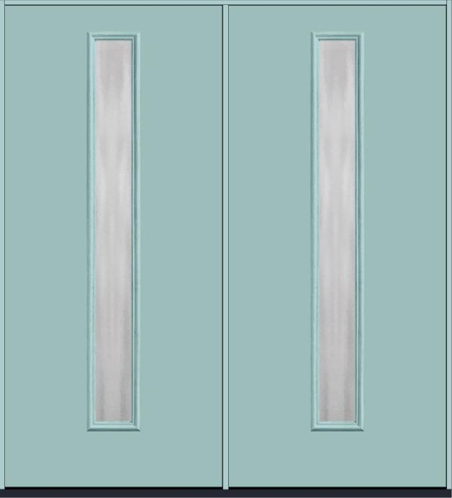 80 Chinchilla Modern Pulse Linea Centered Smooth Fiberglass Double Doors , WBD Impact