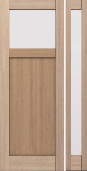 CRF-P1G1 | 96"  | Mahogany Wood Top View 1-3/4" Exterior Door with One Sidelite - DIY RTA Kit