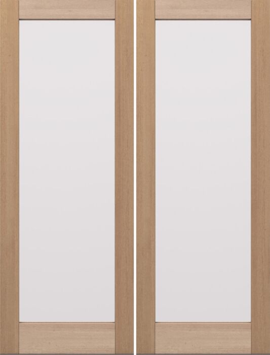 G101 | 96"  | Mahogany Wood Full Lite 1-3/4" Exterior Double Door - DIY RTA Kit
