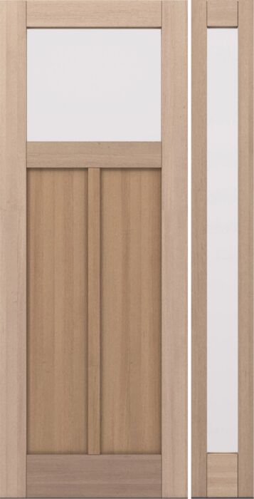 CRF-P2G1 | 96"  | Mahogany Wood Top View 1-3/4" Exterior Door with One Sidelite - DIY RTA Kit