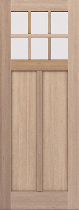 CRF-P2G6 | 96"  | Mahogany Wood SDL 6 Lite 1-3/4" Exterior Single Door - DIY RTA Kit