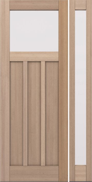 CRF-P3G1 | 96"  | Mahogany Wood Top View 1-3/4" Exterior Door with One Sidelite - DIY RTA Kit