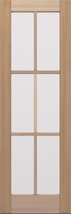 G106 | 96"  | Mahogany Wood SDL Full Lite,6 Lite 1-3/4" Exterior Single Door - DIY RTA Kit