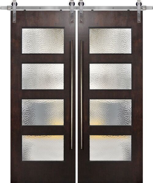 107" 4-Lite Santa Monica Contemporary Birch Double Door