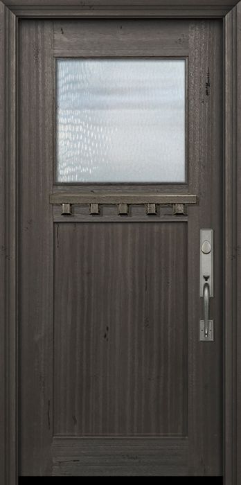 36" x 80" Craftsman 1 Lite 1 Panel DoorCraft Mahogany Door