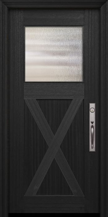 36" x 80" Craftsman 1 Lite X Panel DoorCraft Mahogany Door