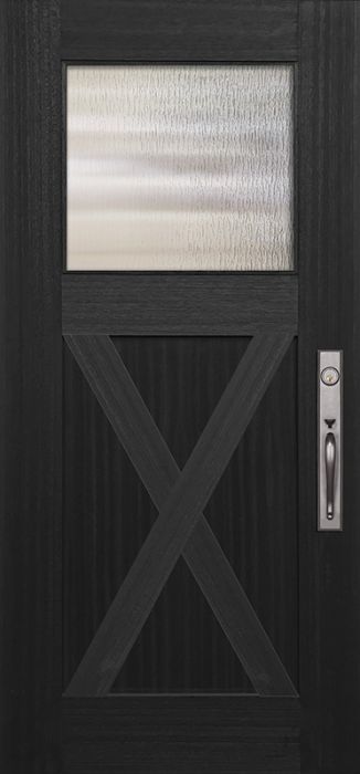 36" x 80" Craftsman 1 Lite X Panel DoorCraft Mahogany Door