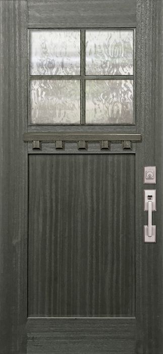 36" x 80" Craftsman 4 Lite SDL 1 Panel Mahogany Door