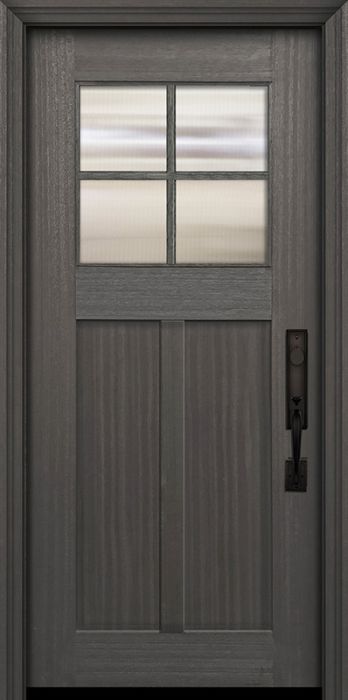 36" x 80" Craftsman 4 Lite SDL 2 Panel Mahogany Door
