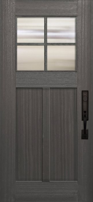 36" x 80" Craftsman 4 Lite SDL 2 Panel Mahogany Door
