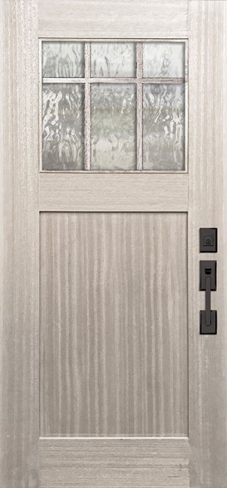 36" x 80" Craftsman Marginal 6 Lite SDL 1 Panel Mahogany Door