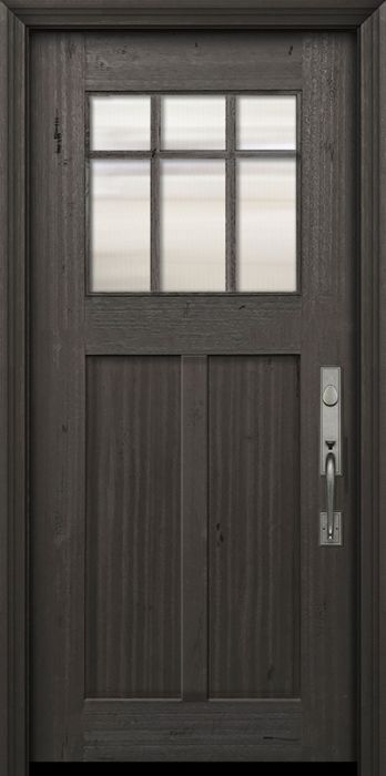 36" x 80" Craftsman Marginal 6 Lite SDL 2 Panel Mahogany Door