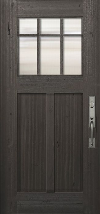 36" x 80" Craftsman Marginal 6 Lite SDL 2 Panel Mahogany Door