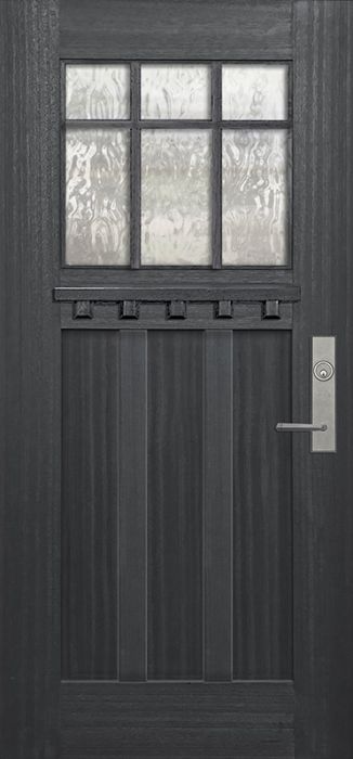 36" x 80" Craftsman Marginal 6 Lite SDL 3 Panel Mahogany Door