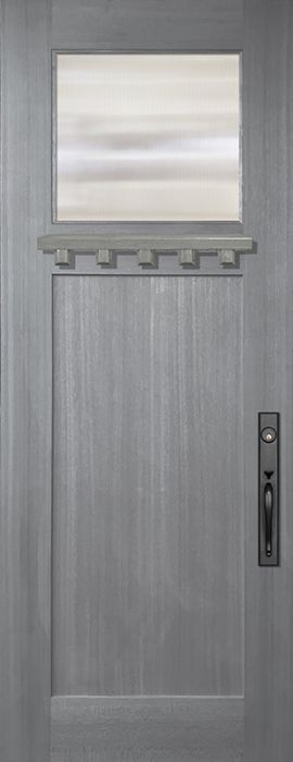 36" x 96" Craftsman 1 Lite 1 Panel Mahogany Door