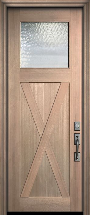 36" x 96" Craftsman 1 Lite X Panel Mahogany Door