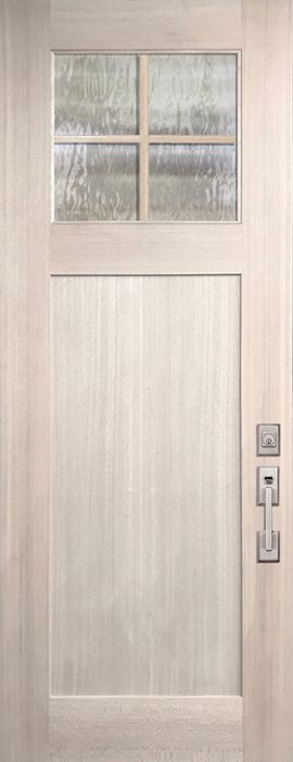 36" x 96" Craftsman 4 Lite SDL 1 Panel Mahogany Door