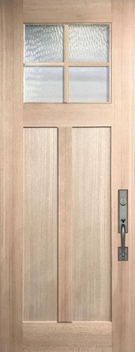 36" x 96" Craftsman 4 Lite SDL 2 Panel Mahogany Door