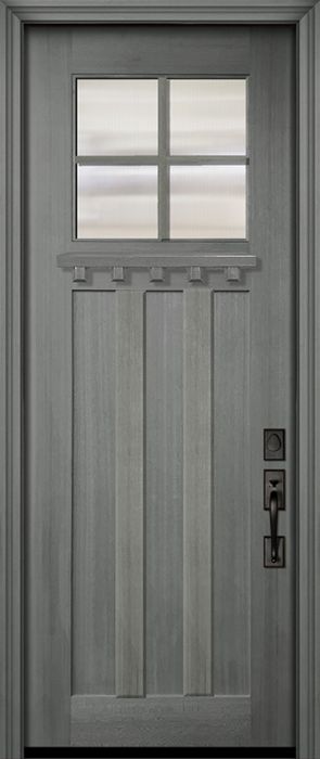 36" x 96" Craftsman 4 Lite SDL 3 Panel Mahogany Door