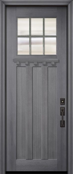 36" x 96" Craftsman 6-Lite SDL 3 Panel Mahogany Door
