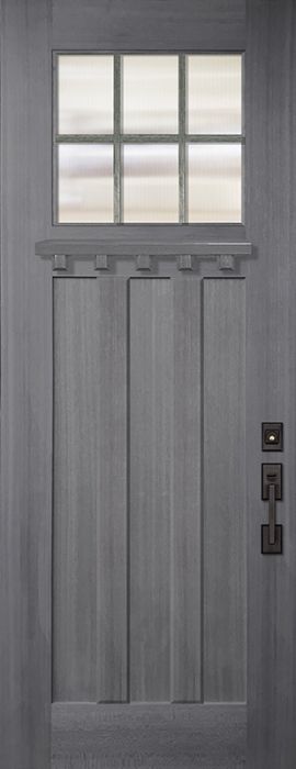 36" x 96" Craftsman 6-Lite SDL 3 Panel Mahogany Door