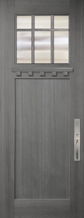 36" x 96" Craftsman Marginal 6 Lite SDL 1 Panel Mahogany Door