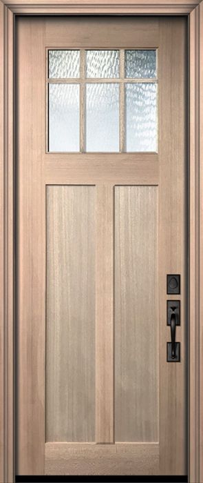 36" x 96" Craftsman Marginal 6 Lite SDL 2 Panel Mahogany Door