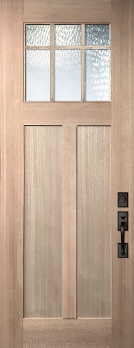 36" x 96" Craftsman Marginal 6 Lite SDL 2 Panel Mahogany Door