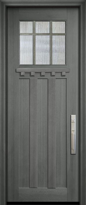36" x 96" Craftsman Marginal 6 Lite SDL 3 Panel Mahogany Door