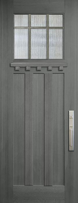 36" x 96" Craftsman Marginal 6 Lite SDL 3 Panel Mahogany Door