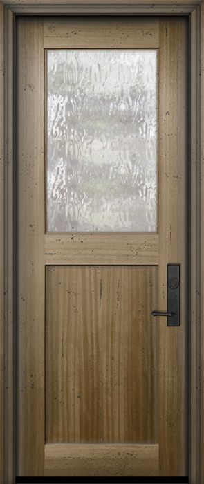 36" x 96" Craftsman Tall 1 Lite 1 Panel Mahogany Door