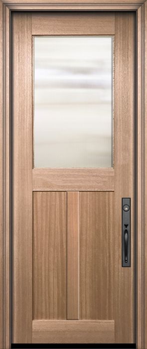 36" x 96" Craftsman Tall 1 Lite 2 Panel Mahogany Door