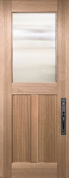 36" x 96" Craftsman Tall 1 Lite 2 Panel Mahogany Door