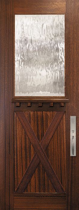 36" x 96" Craftsman Tall 1 Lite X Panel Mahogany Door