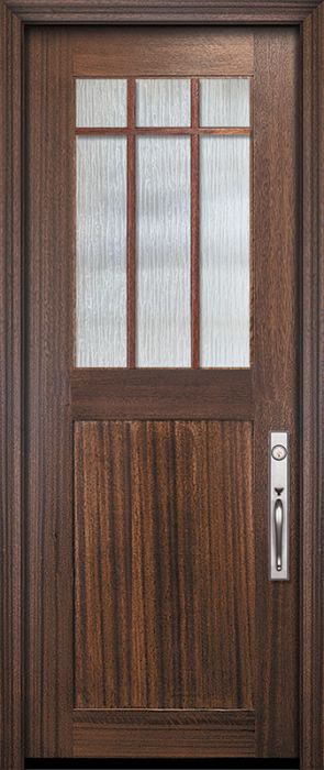 36" x 96" Craftsman Tall Marginal 6 Lite SDL 1 Panel Mahogany Door