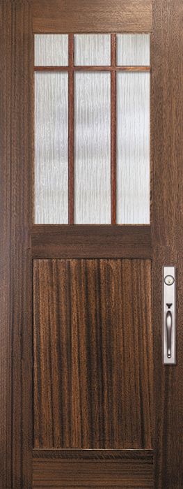 36" x 96" Craftsman Tall Marginal 6 Lite SDL 1 Panel Mahogany Door