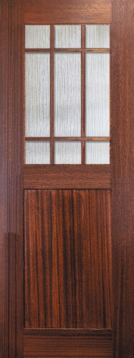 36" x 96" Craftsman Tall Marginal 9 Lite SDL 1 Panel Mahogany Door