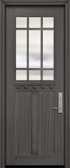 36" x 96" Craftsman Tall Marginal 9 Lite SDL 2 Panel Mahogany Door