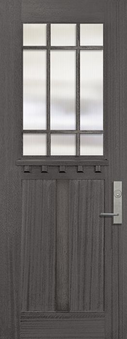 36" x 96" Craftsman Tall Marginal 9 Lite SDL 2 Panel Mahogany Door