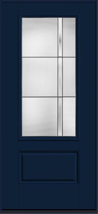 80 Axis 3/4 Lite 1 Panel Smooth Fiberglass Single Door , WBD Impact