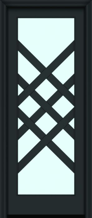 Impact 96" Full Lite 3.5" Designer SDL Celtic Nova 90 Modern Smooth Fiberglass Single Door